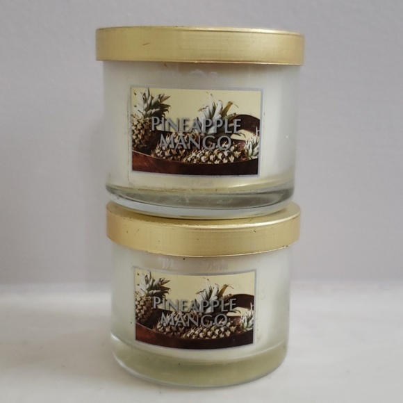 White Barn Other - White Barn Mini Pineapple Mango Glass Candles x 2